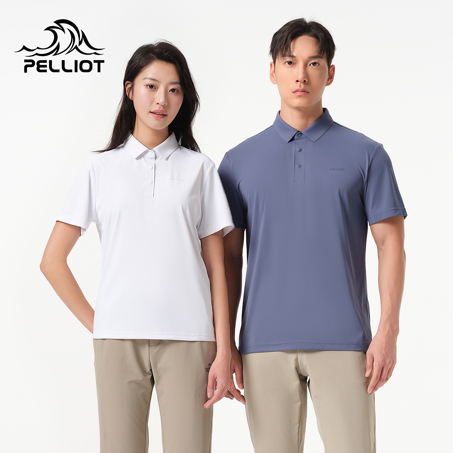 伯希和户外速干POLO男商务翻领保罗衫轻弹运动半袖透气休闲短袖女