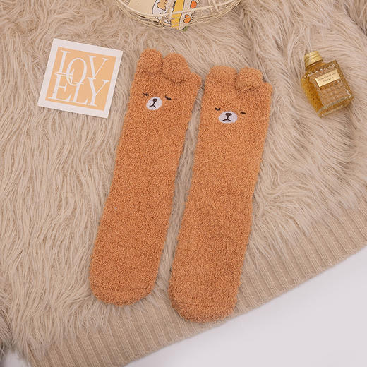 超暖和【锁住温度！告别脚冷】加绒加厚，袜新款刺绣地板袜子秋冬加厚保暖不掉毛珊瑚绒睡眠袜。rc 商品图8