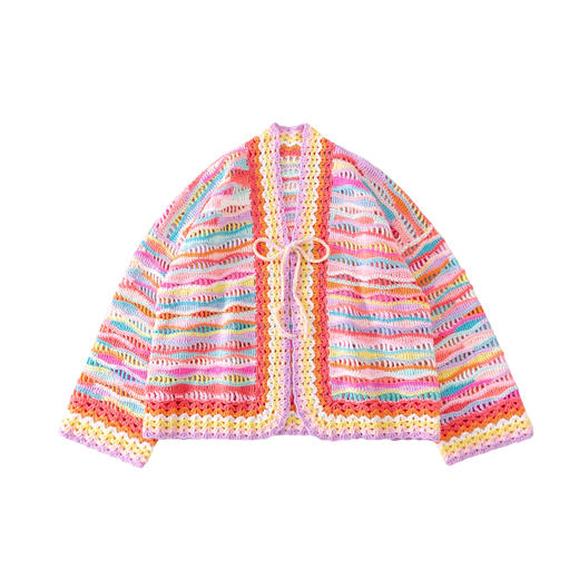 苏苏姐家微漾水波纹开衫手工DIY钩针4股牛奶棉衣服毛线团材料包 商品图4