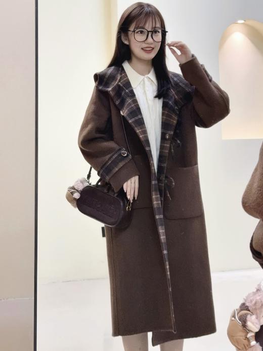 【蝶安鹿梦】2025韩系长款蝴蝶结设计百搭保暖长款羊毛大衣外套！ 商品图3