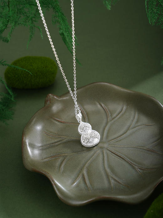 子佩集【云起福深】S990银套链【QFTL016】花丝珐琅彩葫芦项链2510 商品图3