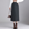 QYM 66923-Y气质半身裙加厚毛呢A字裙高腰包臀开衩一步裙 商品缩略图1