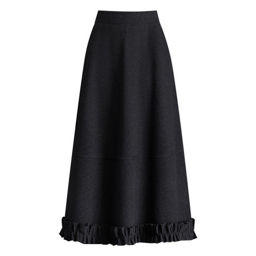 MYX木耳边洋气百褶大摆裙垂感通勤时尚蓬蓬裙2025冬款长款高腰半身裙 商品图4