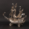 独角鹿西洋古董 1927年德国出品纯银精雕帆船摆件 商品缩略图1