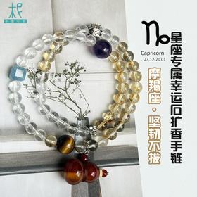 十二星座升级版专属幸运石扩香手链手串两圈摩羯座