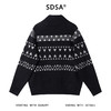 SDSA秋冬新款痞帅男装韩版撞色趣味条纹拉链开衫毛衣百搭针织衫 商品缩略图5