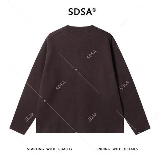 25T320SDSA秋冬新款痞帅男装简约休闲领口不规则纯色圆领长袖T恤百搭 商品图5