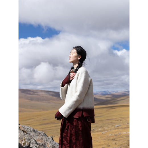 牧衣游原创渐变色佰分佰羊毛毡外套 限量福利款 月绊不支持会员折 商品图1