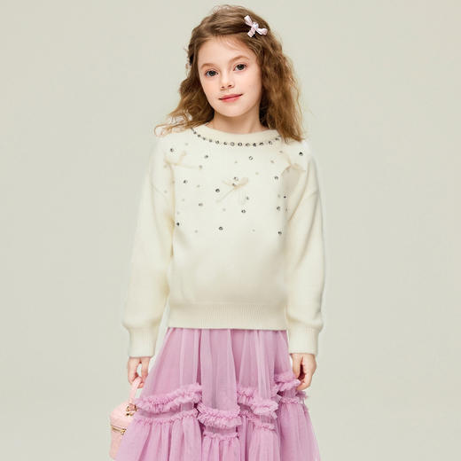 蝴蝶结烫钻毛衣 商品图2