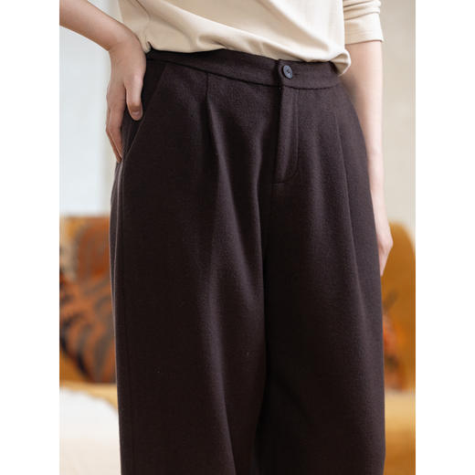 牧衣游原创 羊毛混织毛呢裤子女软糯细腻保暖舒适百搭休闲裤 觅堂 商品图3