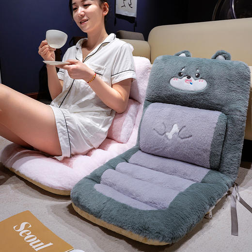 自然醒卡通兔毛护腰横条连体坐垫QYL 商品图9