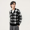 gxg.jeans男装 黑色棋盘格含羊毛开襟毛衣针织衫线衫外套25冬热卖 商品缩略图1