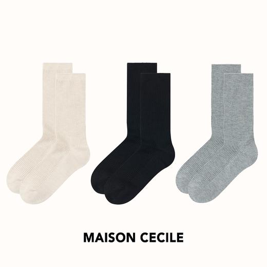 MAISON CECILE三色|会员福利含羊毛条纹中筒百搭使用针织袜 商品图4