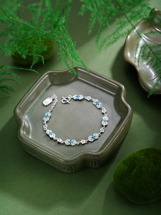 子佩集【四叶喜乐】S990银手链【QFSL018】花丝珐琅彩2510 商品图4