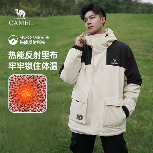 骆驼蛟龙Pro工装羽绒服男冬季2025新款连帽加厚保暖外套 M13CF00100_M13CF00100A 商品图2