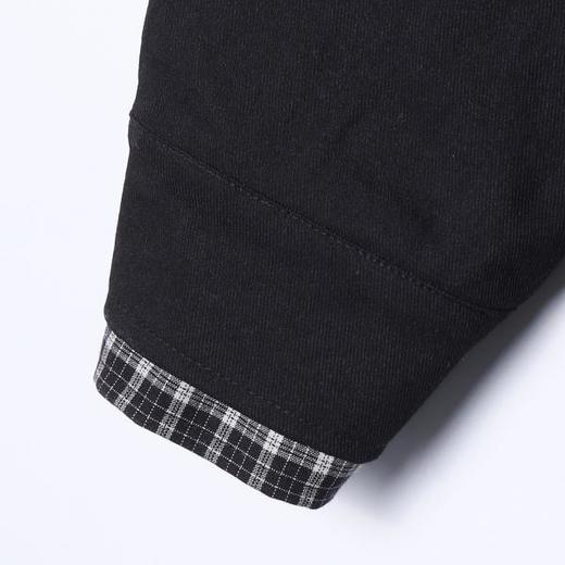 26178SDSA男士秋冬新款痞帅男装高街拼接格子翻领假两件衬衫百搭时尚 商品图4