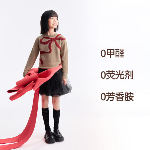 女童圆领长袖针织衫冬季新款安奈儿童装EG544634 商品图2