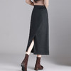 QYM 66923-Y气质半身裙加厚毛呢A字裙高腰包臀开衩一步裙 商品缩略图2