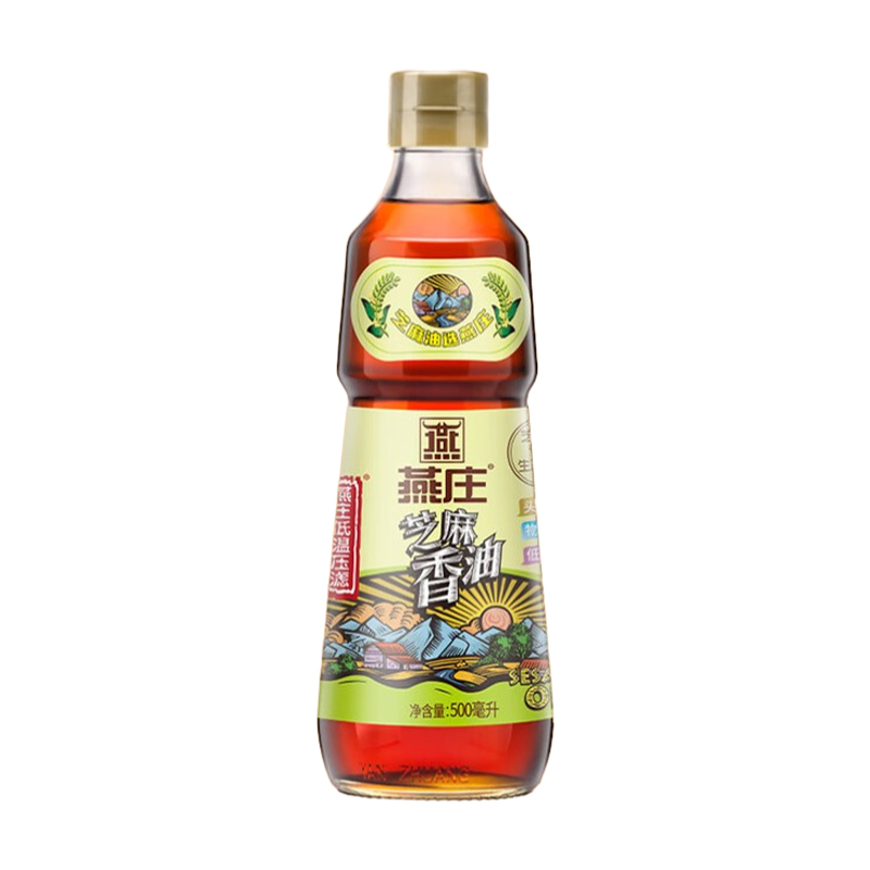 燕庄香油 低温压滤芝麻油 500ml/瓶
