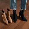 【预售5天】时尚尖头细跟高跟短靴女秋冬加绒短筒瘦瘦时装靴QS&822 商品缩略图3