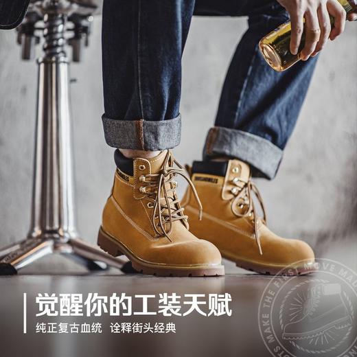 马登秋季新款美式大黄靴男休闲中帮马丁靴户外登山靴复古工装靴子 商品图2
