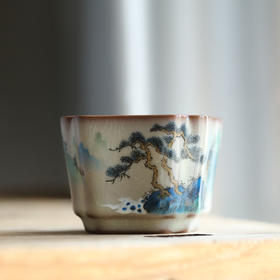 问鼎哥窑致巧款四相杯（山间幽居）