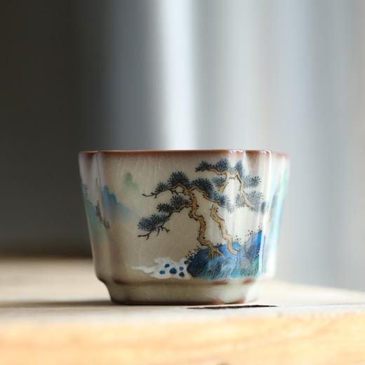 问鼎哥窑致巧款四相杯（山间幽居） 商品图0