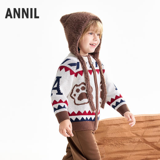 【实体店同款】男童长袖针织开衫冬季新款安奈儿童装XB544020 商品图1