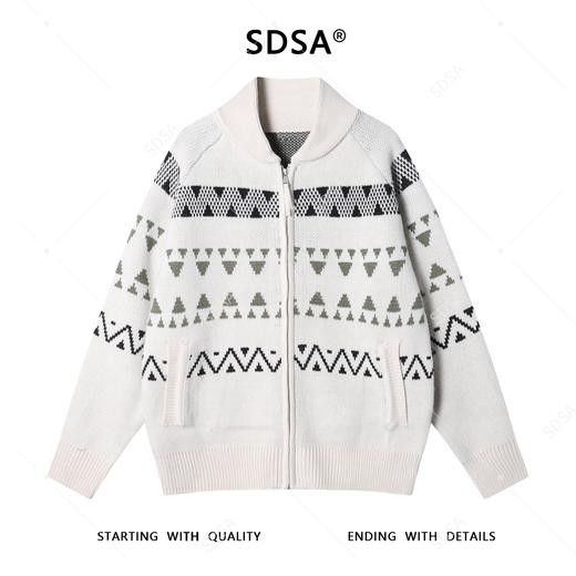 25W8051SDSA秋冬新款痞帅男装韩版撞色趣味条纹拉链开衫毛衣百搭针织衫 商品图1