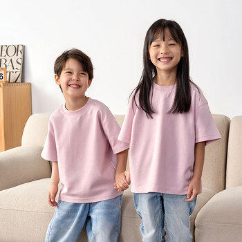 1号会员店One's Member 新疆棉亲肤透气宽松儿童短袖T恤 莫兰粉 120 商品图4