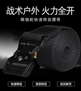 【快穿快脱 尼龙织带+合金扣头】眼镜蛇战术腰带（125CM）ds(hy)