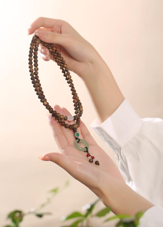 【设计师款·玉润沉香福禄手串】四大名香之首’ 惠东原产“沉香母树之乡” “木中黄金”绿棋楠 一物一证、深圳国检、扫码验真 （直供价：1880元） 商品图1