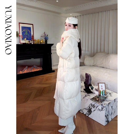 余潇潇【秘境潘多拉】高克重三防气质保暖宽松连帽羽绒服中长&长款 商品图4