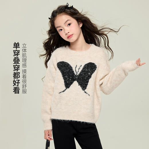 亮片蝴蝶结毛衣 商品图2