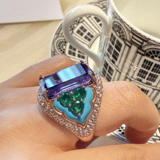 GAONAS  浪漫紫罗兰贵气奢华紫色戒指11662JPR 商品图4