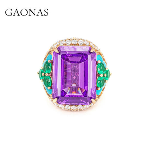 GAONAS  浪漫紫罗兰贵气奢华紫色戒指11662JPR 商品图0
