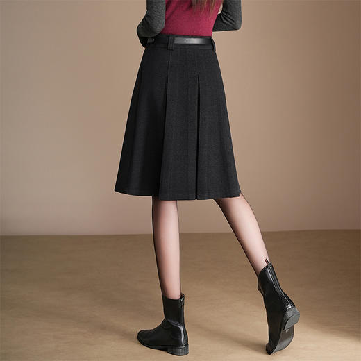 MYX垂坠感百褶A字裙小个子通勤时尚伞裙2025年冬款显瘦高腰半身裙 商品图2