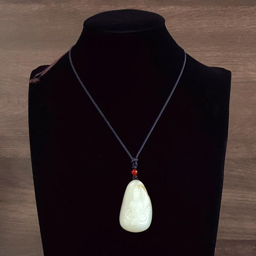 【天然正品】天然精品新疆籽料细腻油润度佳观音和田玉吊坠项链中性280925NJM13 商品图8