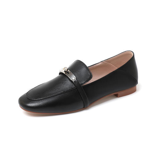 A5785真皮乐福鞋一脚蹬平底鞋百搭休闲女士单鞋浅口牛皮皮鞋女复古 商品图4