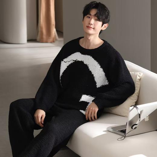 【暖男】半边绒睡衣男士冬季加厚加绒珊瑚绒秋冬款2025新款保暖家居服 商品图5