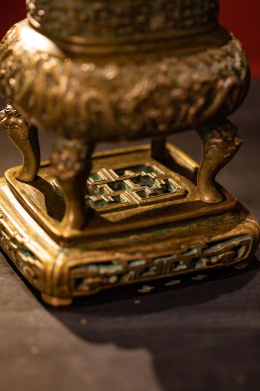 陈巧生制 带座冲天耳长方熏炉 铜炉香炉摆件 商品图4