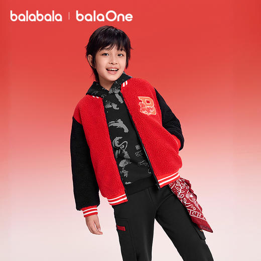 【balaOne】巴拉巴拉童装儿童外套男女童2025新款春装棒球领棉服 商品图2