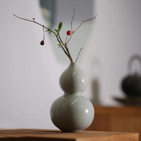 问鼎汝瓷/鼎峰系列/天青/老款/葫芦瓶（中）（收藏款）