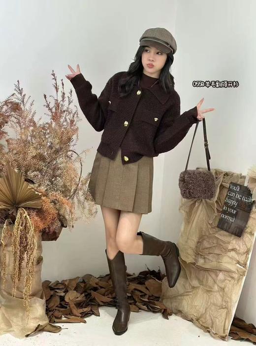 74MZ20558#元宝扣翻领开衫 商品图5