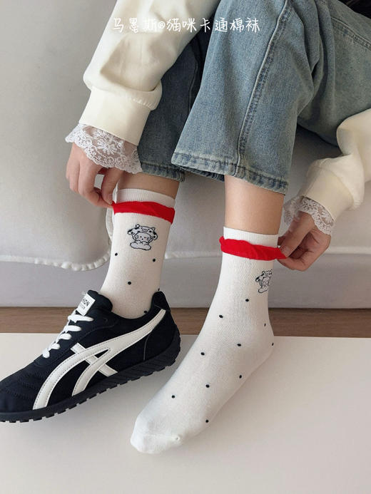 💥𝙉𝙚𝙬 𝙖𝙧𝙧𝙞𝙫𝙖𝙡 ｜新品上线【马墨斯®猫咪卡通棉袜】😎谁懂啊！挖到这组马墨斯猫咪卡通棉袜，🔺直接把少女心焊在脚上了！  商品图7