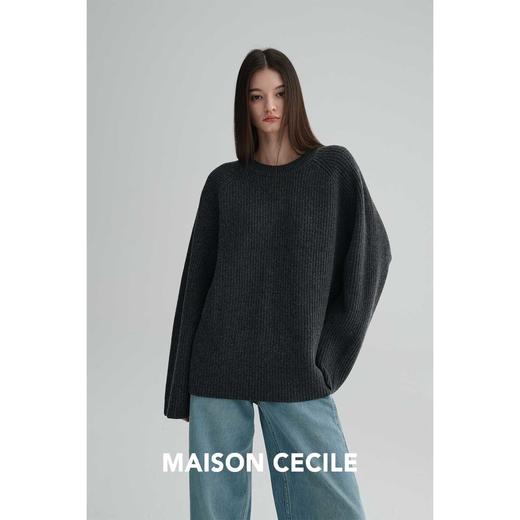 MAISON CECILE 两色|羊绒羊毛针织廓形插肩袖毛衣/抽绳八分阔腿裤 商品图1