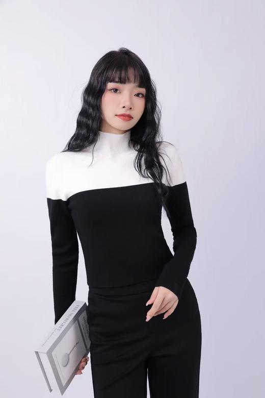 33BAJ150425#撞色毛织小衫 商品图2