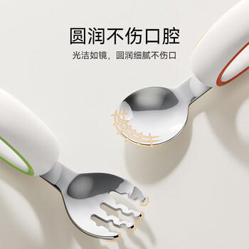 英氏（YEEHOO）宝宝学吃饭训练叉勺婴儿学习自主进食辅食勺儿童勺子餐具叉子 商品图3