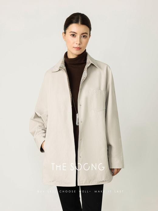 THESOONG| 间隙之光 | 棉的呼吸建筑拼接宽松夹克外套HBWT7540 商品图0