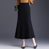 MYX显瘦黑色鱼尾裙长款高腰通勤时尚包臀裙2025年冬款洋气优雅半身裙 商品缩略图0